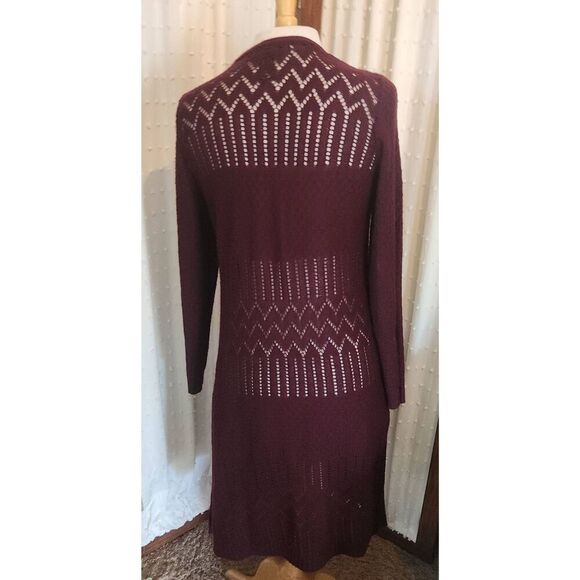 C10 Love Always long burgandy cardigan - Picture 7 of 12